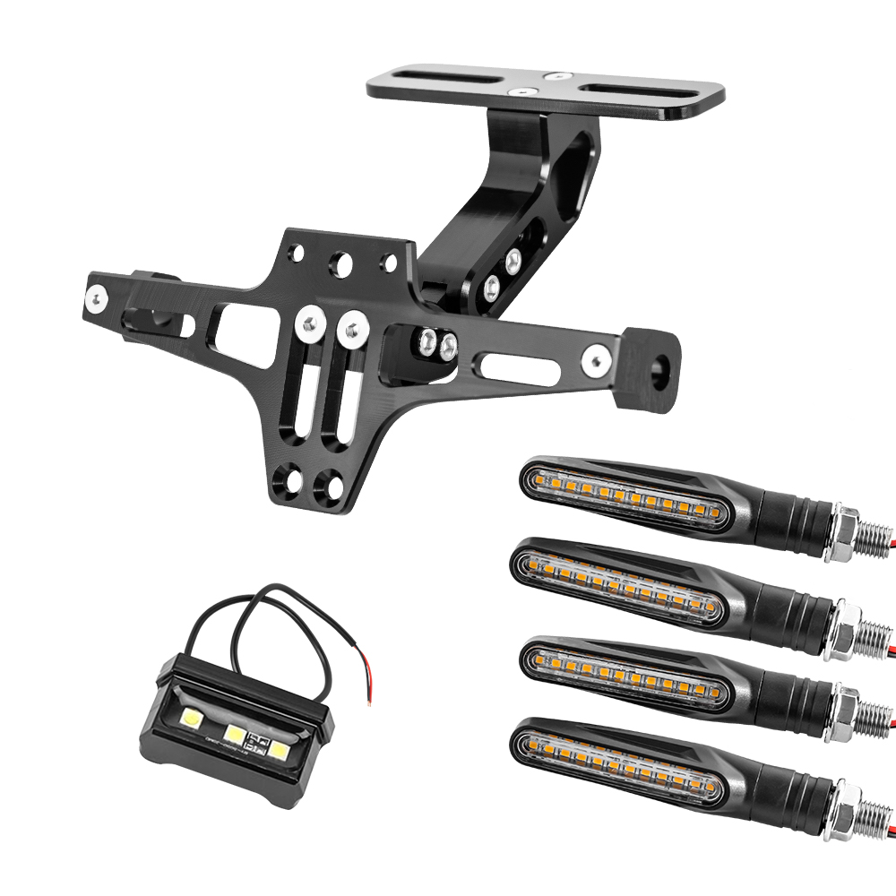 Suporte da placa da motocicleta com luzes de sinalização, Suporte da placa, Yamaha MT07, Kawasaki Z800, Honda, BMW