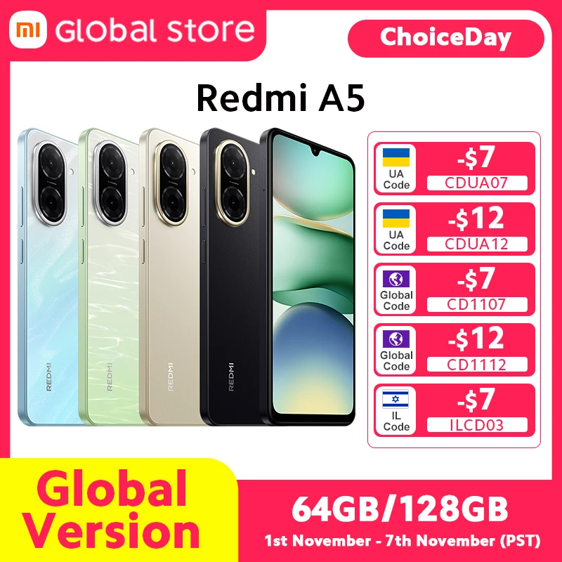 【Brand+】Global Version Redmi A5 Unisoc T7250 Processor 32MP Main Camera 6.88" Large Screen Supports 15W Fast Charging