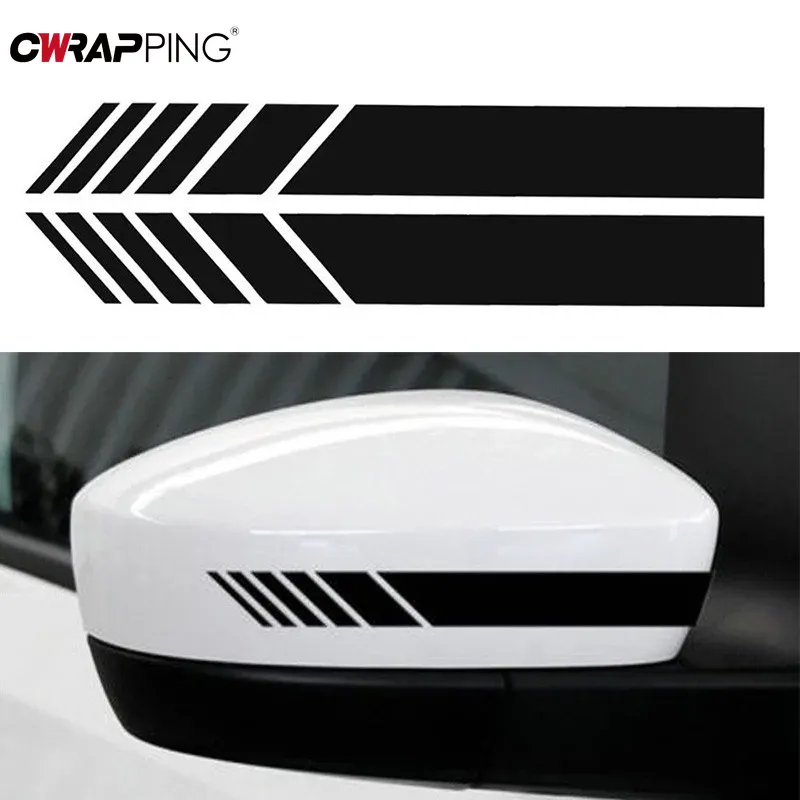 Carro Stripe Adesivos para Espelho Retrovisor, Decalques Reflexivos de Vinil, Adesivo Impermeável, Acessórios Exterior, Moda Styling