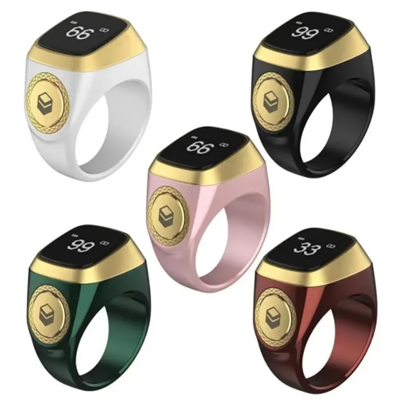 Contador Digital inteligente Tasbih Tally para musulmanes Tasbeeh Zikr Ring 5 tiempo de oración recordatorio de vibración impermeable