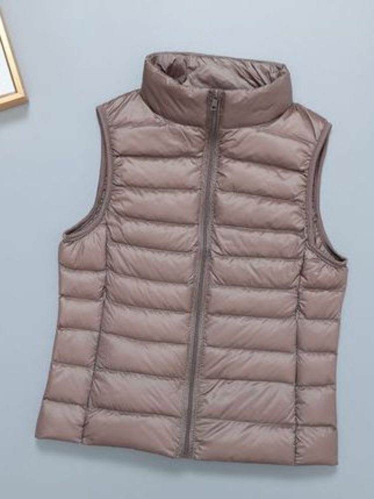 Ultra Light Slim Down Coat Women Autumn Stand Collar Thin Jacket Windproof Warm Waistcoat Sleeveless Portable Duck Down Vest