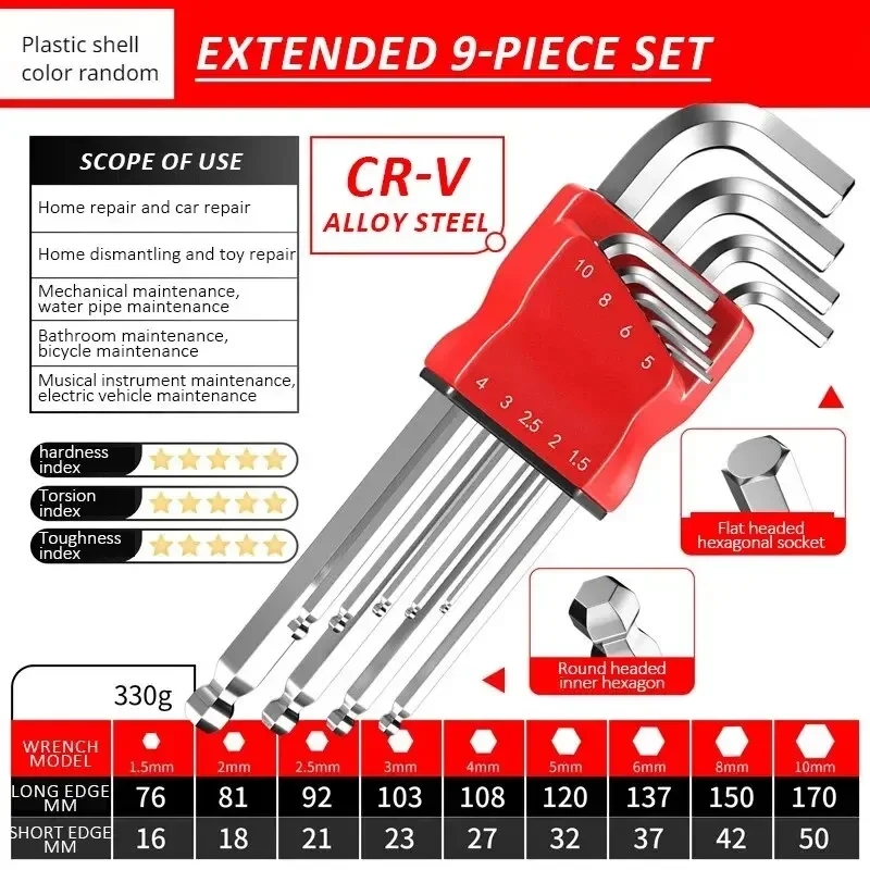 High-strength Hex Wrench Set, Kimihide Spanner, Hex-hex Screwdriver, Tool, Hex