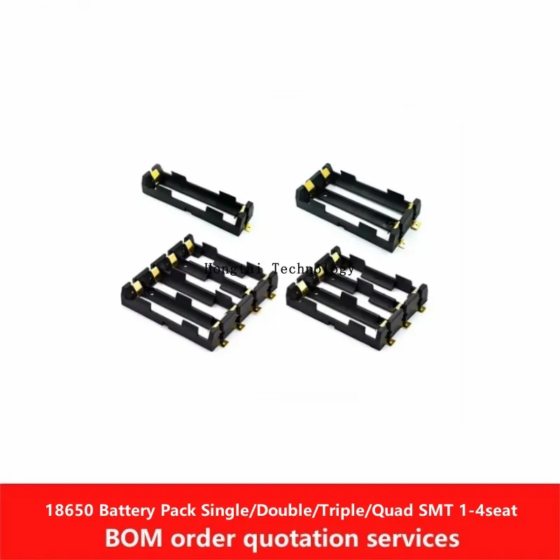 18650 Batería Single/Double/Triple/Cuatro SMT 1 posición 2 posiciones 3 posiciones 4 posiciones Soporte de batería chapado en oro SMD