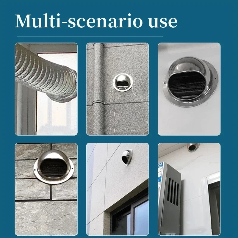 สแตนเลสสตีลเพดาน Air Vent ท่อระบายอากาศท่อไอเสีย Grille กันน้ํา Outlet ช่องระบายอากาศสําหรับฮาร์ดแวร์บ้าน