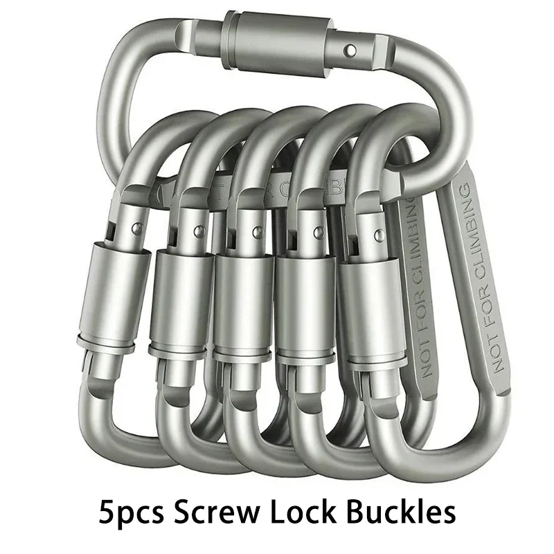 Juego de mosquetones para llave Camping supervivencia EDC llavero al aire libre Clip aleación de aluminio mosquetón táctico mosquetones con gancho 4 Uds
