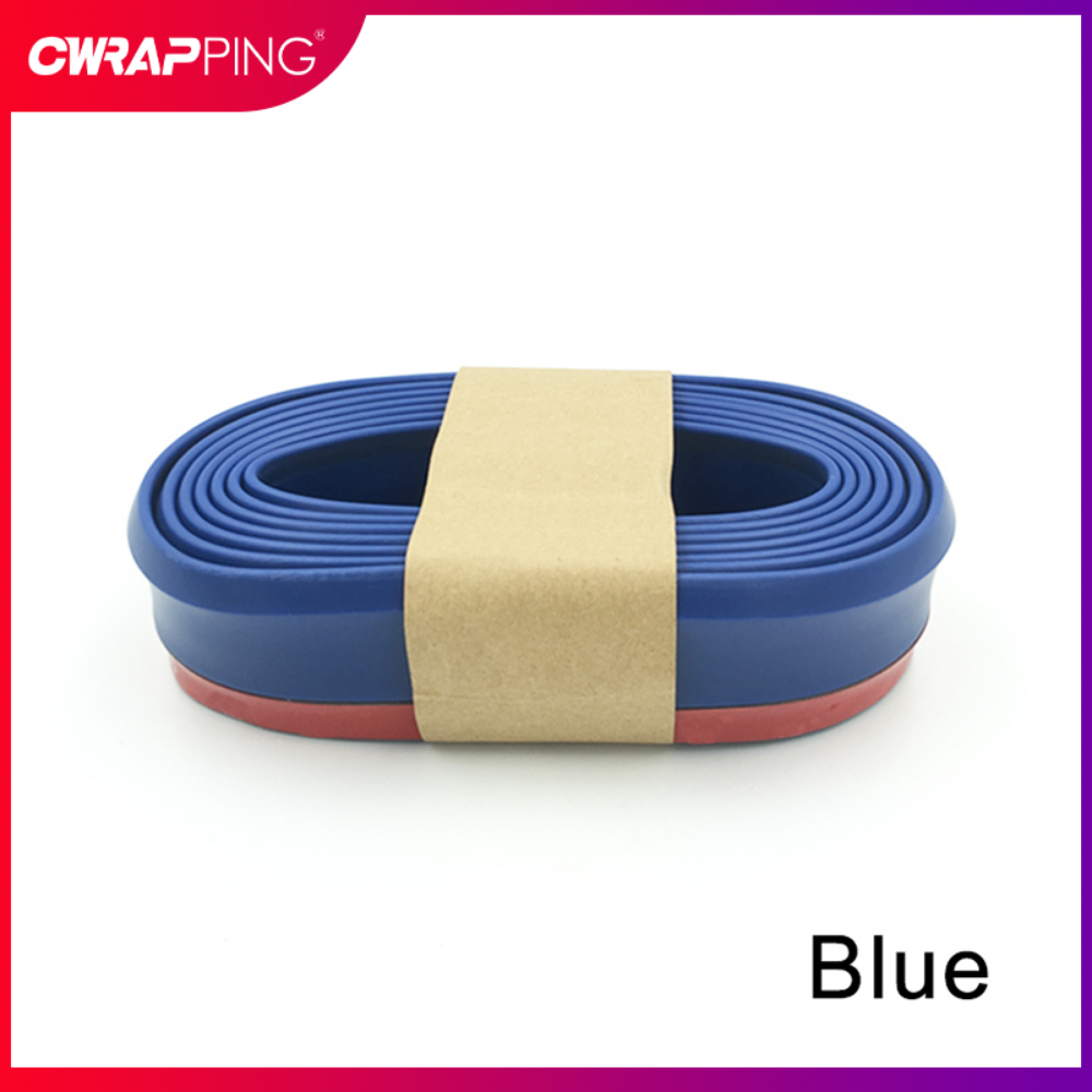 ユニバーサル車のバンパーリップスプリッタープロテクター 2.5 メートルフロントバンパーゴムリップストリップ外装モールディングブルーオートスタイリングボディキットレッド