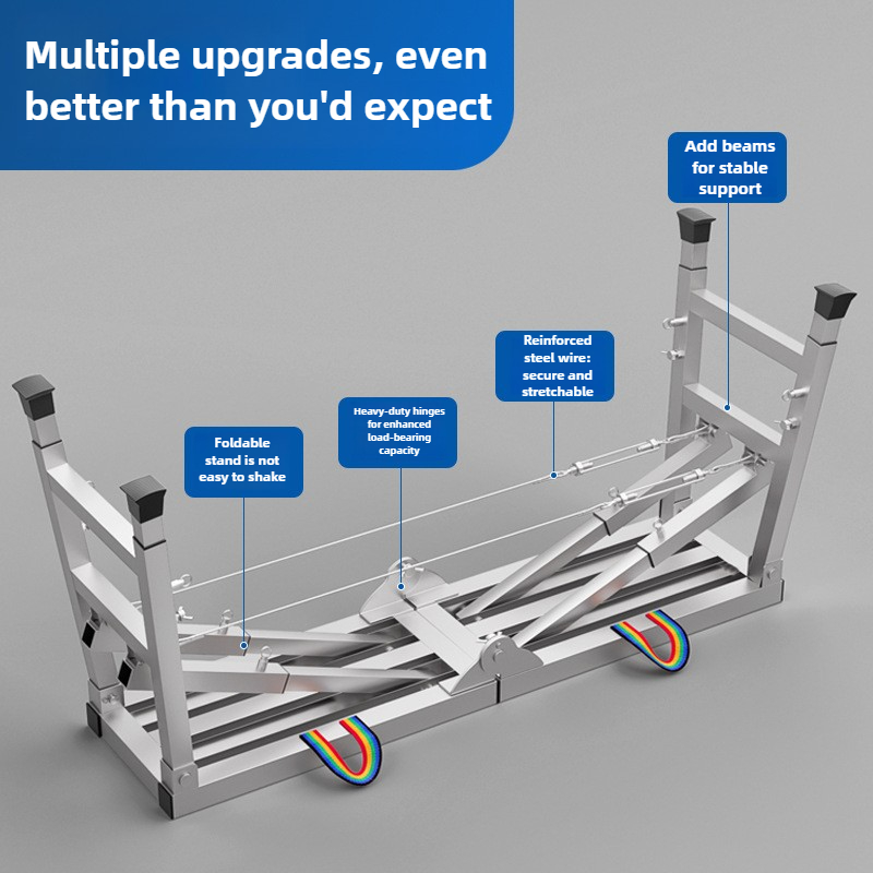 Escalera de taburete de caballo de acero engrosada, plataforma de trabajo móvil, andamio plegable de doble soporte, escalera de ingeniería de decoración interior