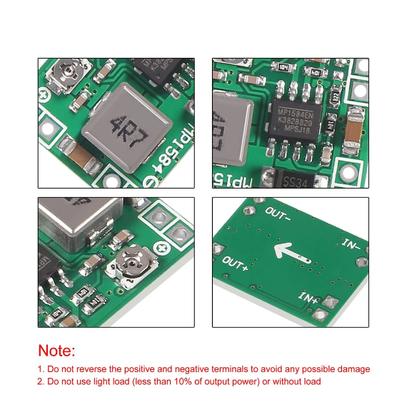 MP1584 DC-DC Buck Power Module MP1584EN 3A Verstelbare Buck Converter voor Arduino Ultra Klein Formaat Vervangt LM2596 5V 12V