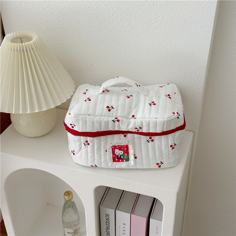 Kawaii Cartoon Hellokitty Make-up Tas Set Schattig Meisje Reizen Grote Capaciteit 3-delige Opbergtas Handtas Mode Geschenken