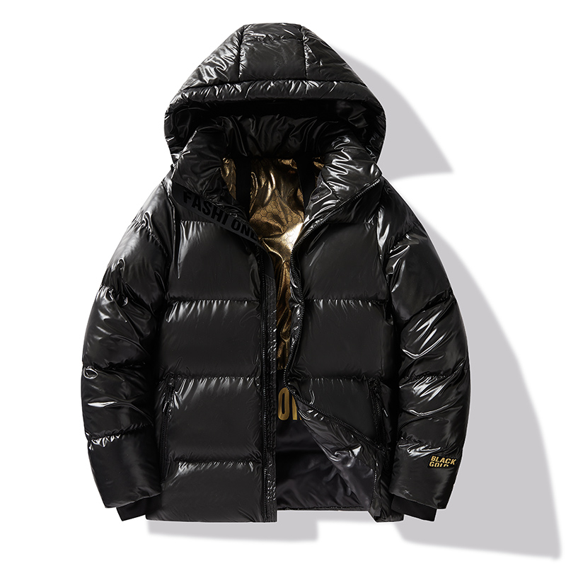 Parkas com zíper com capuz masculino, jaquetas puffer, roupas de algodão acolchoadas, monocromáticas com capuz, impermeáveis, quentes, casacos de inverno