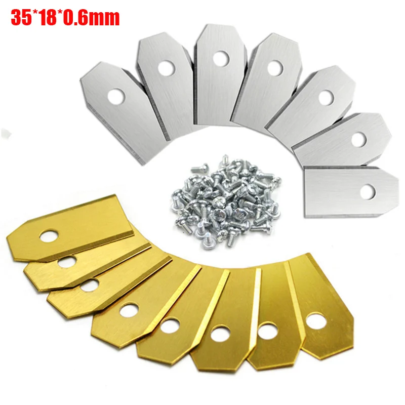 35*18*0.6Mm Bãi Cỏ Robot Lưỡi Bạc Vàng Bãi Cỏ Mover Lưỡi Dao Thay Thế Cho Gardena Husqvarna Automower Yardforce dụng Cụ Làm Vườn