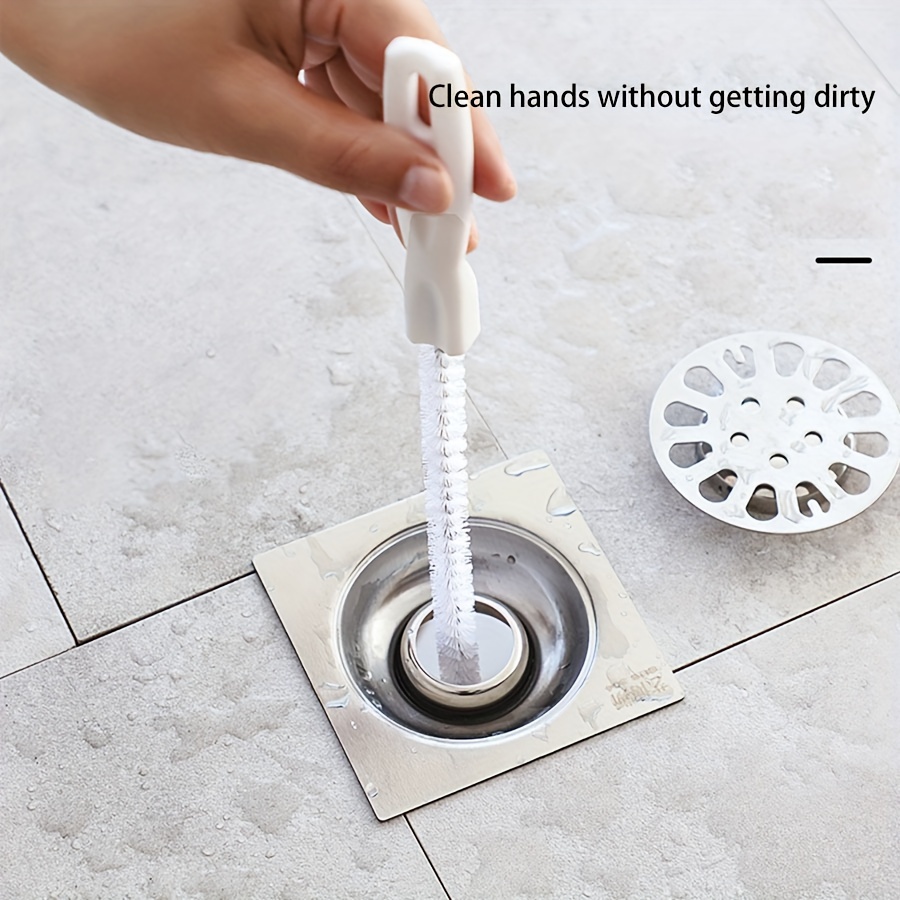 Spazzola per dragaggio tubi dell'acqua Dispositivo per dragaggio tubi Detergente per capelli fognario Lavaggio del viso Spazzola per dragaggio scarico a pavimento per piscina con acqua