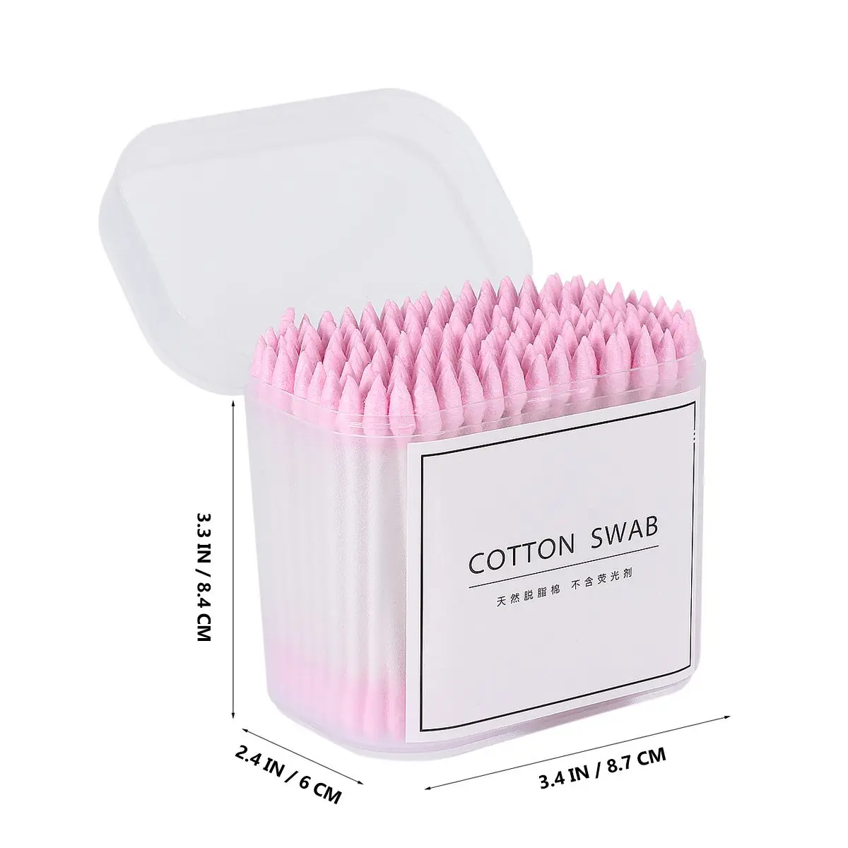 Hisopos de algodón Brotes de doble cabeza Palo de papel desechable para limpieza de orejas Herramientas de maquillaje Accesorios de belleza Rosa