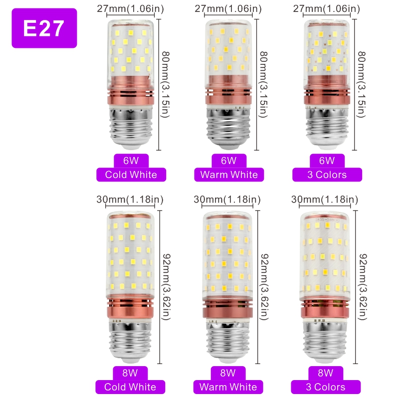 Lampara Led E27 E14 Maisbirne 6W 8W Glühbirnen 60/80LEDs SMD2835 220V 110V LED Lampe Hause Dekoration Kronleuchter Kerze Licht