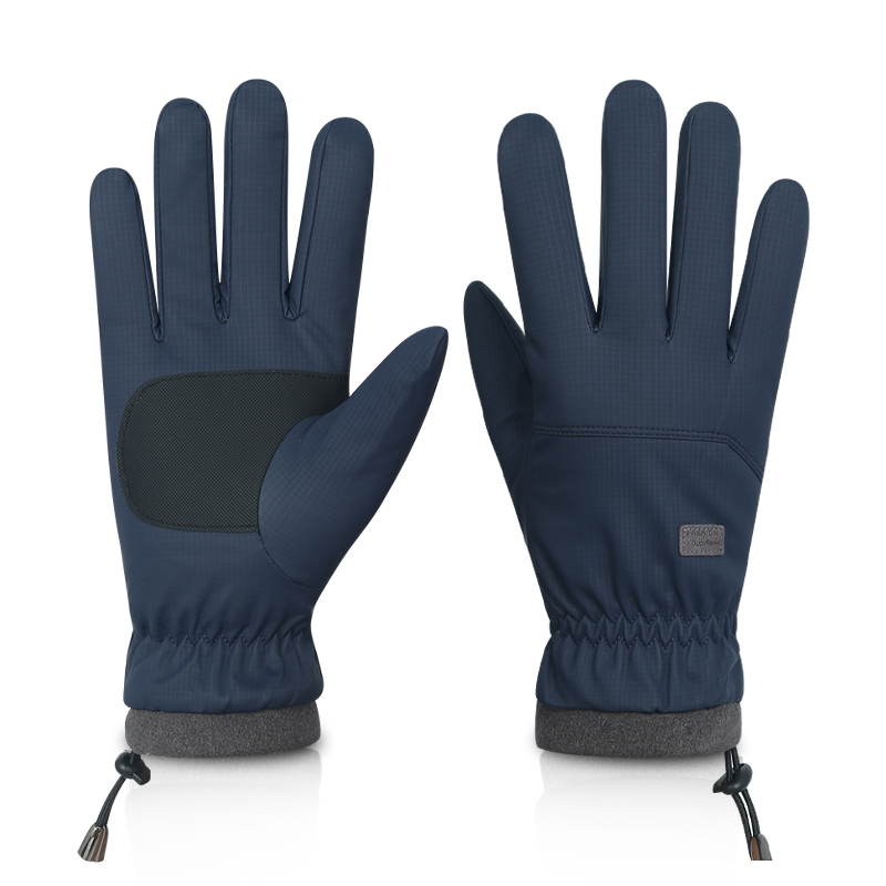 Men's Black Windproof Ski Gloves, Warm Snowboard Gloves, Men's Bicycle, Motorcycle Riding, Winter