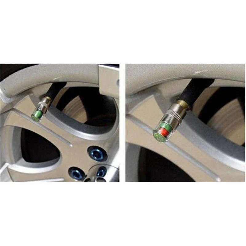 2/4 stuks autobandenspanningsindicator bandenspanningsmeter indicator alert monitoring ventieldop sensor externe klepdetectie