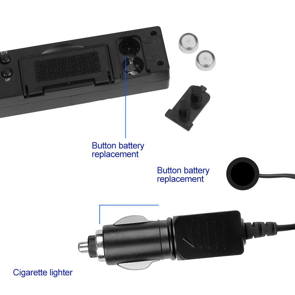 4 em 1 relógio calendário termômetro carro multi-função tela colorida tensão com lcd data de hora no carro display de temperatura ao ar livre