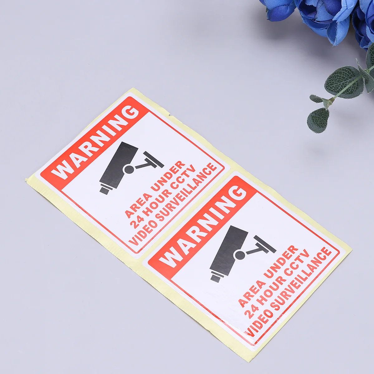 20 Pcs Security Camera Warning Sign Sticker Emblems 24 Hour Video Cctv Surveillance Traffic Roadway Safety Signal