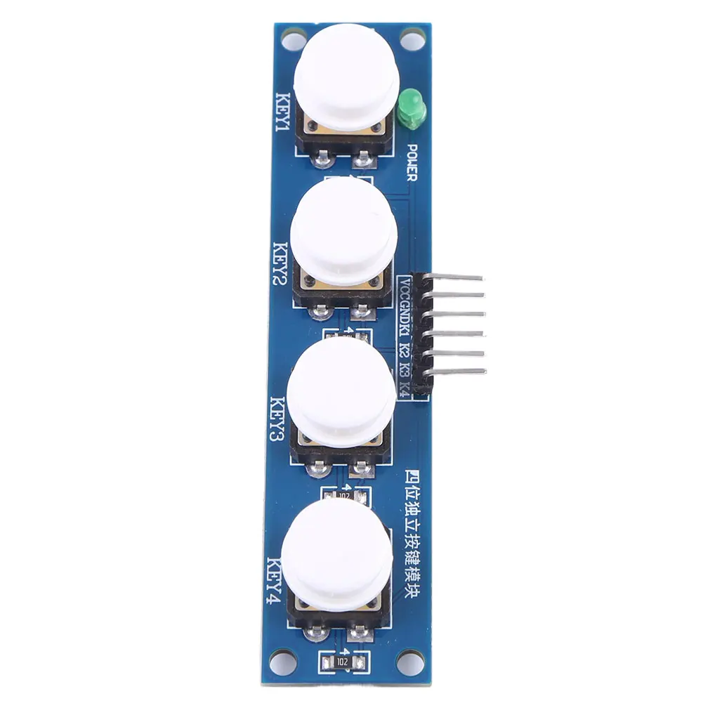 4-unabhängiges Tasten-Touch-Tastenmodul mit Hut- und LED-Anzeige, Tastaturmodul für Arduino oder Raspberry Pi