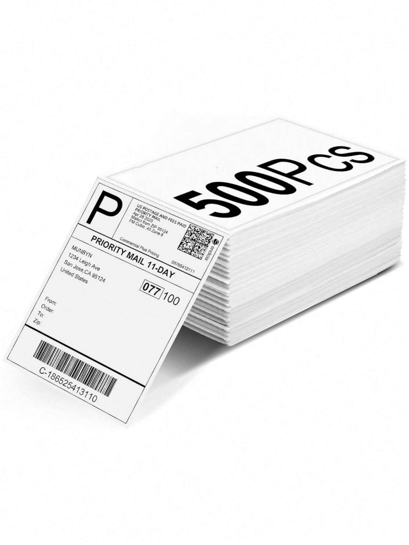 4x6インチの粘着サーマルラベル紙、500枚/ロール強力粘着、防水性と耐油性、出荷ラベルに使用