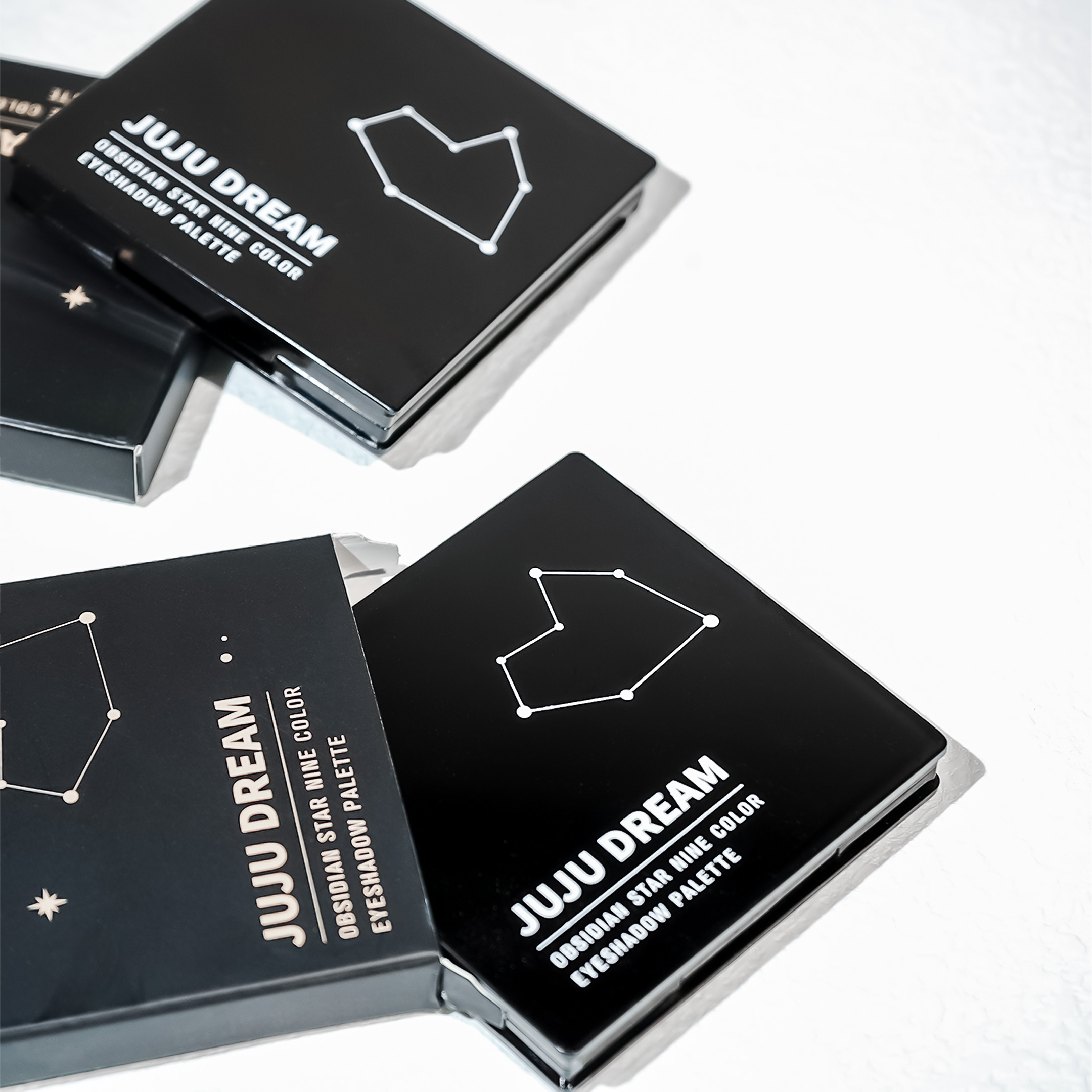 Placa de sombra de olhos de nove cores com estrela de luz preta Maquiagem esfumaçada Placa de cimento escuro preto escuro transfronteiriça