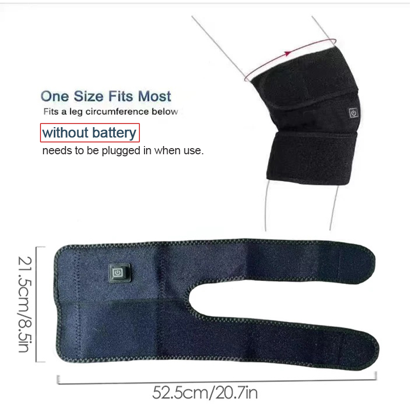 Verwarmende Knie Massage Riem met Verstelbare Beschermer voor Kniegebied 3 Temperatuurontwerp Single Black