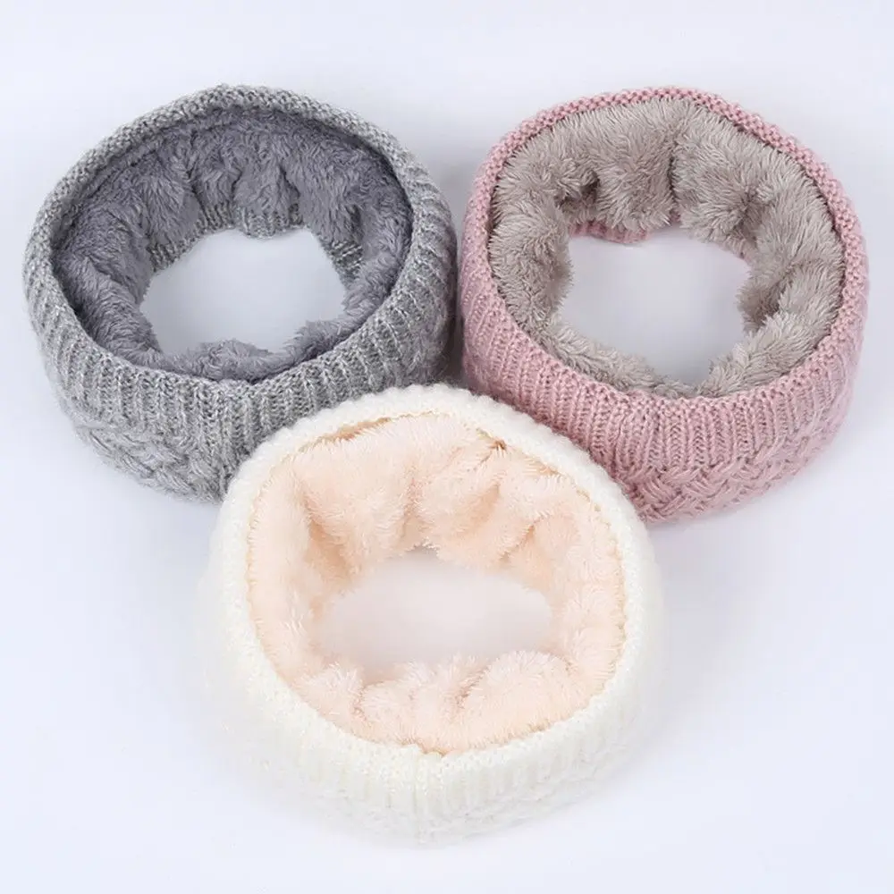 Mulheres homens de malha pescoço cachecóis inverno quente grosso velo dentro de lã colar anel cachecol elástico malha cachecol snood neckerchief