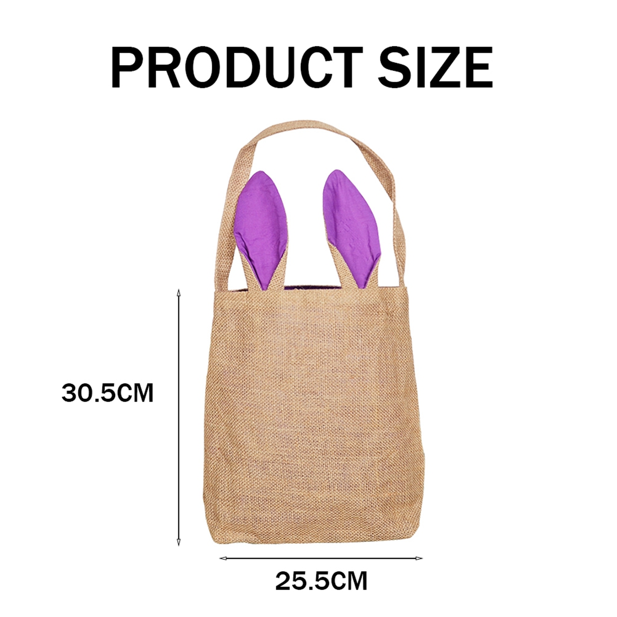 BABQ Saco de cesta de Páscoa - Design de orelha de coelho - Cestas de compras de mercearia Sacos de presente de festa infantil Marrom-Azul