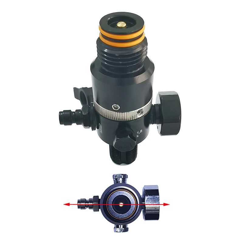 2023 New HPA Rotatable Regulator Valve Gauge Air Valve  Regulating Pneumatic Fill Station Output 800psi M18*1.5, 5/8"-18UNF
