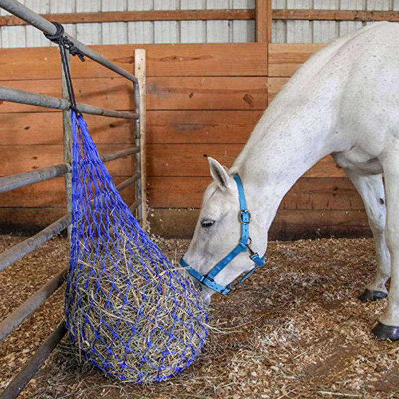 Haylage Net Langlebige Pferdepflegeprodukte Kleines Heunetz mit Löchern Haynet Equipment Slow Feed Heu-Feeder-Netzbeutel für Pferd