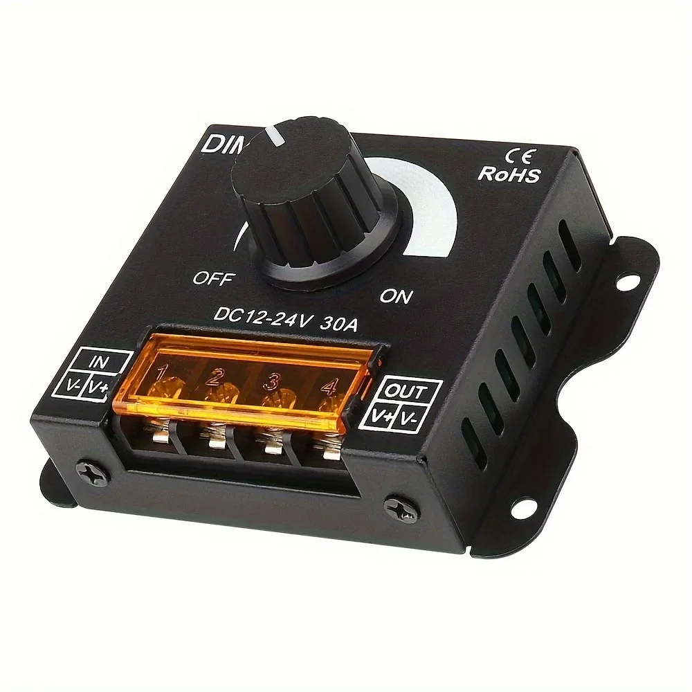 Regulador de intensidad LED DC 12V-24V 30A controlador monocromático LED PWM atenuación continua Digital para tira de lámpara lámpara de un solo Color