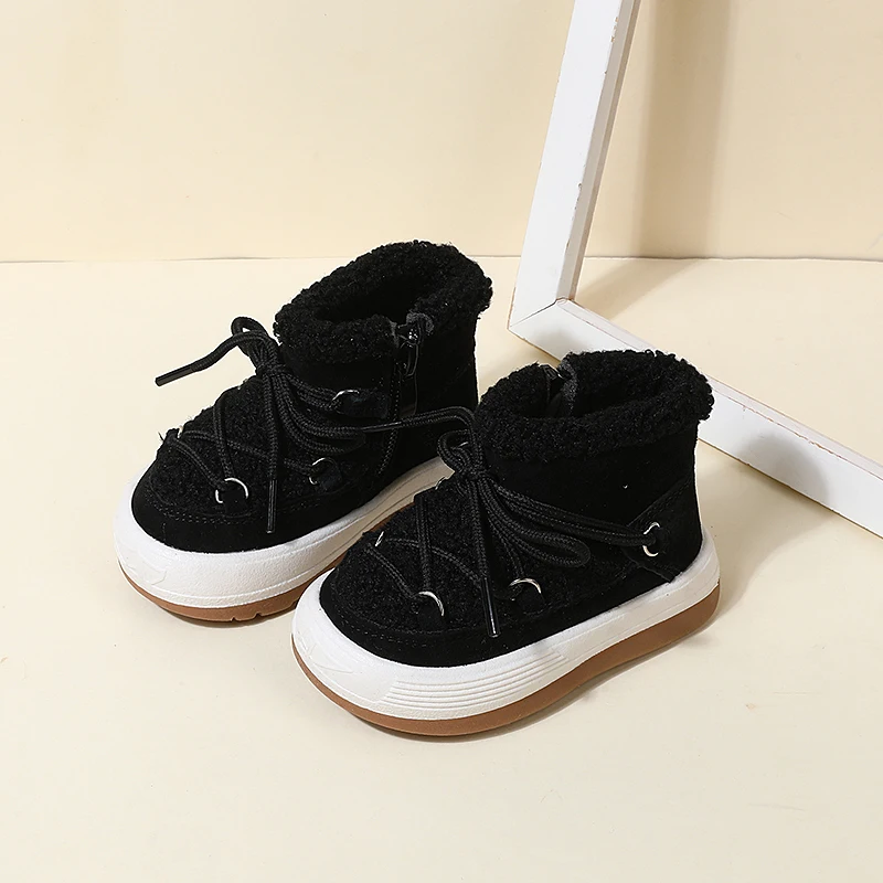 DIMI-Botas de felpa con suela de goma para bebé, zapatos cálidos para niños pequeños, a la moda, otoño e invierno, novedad