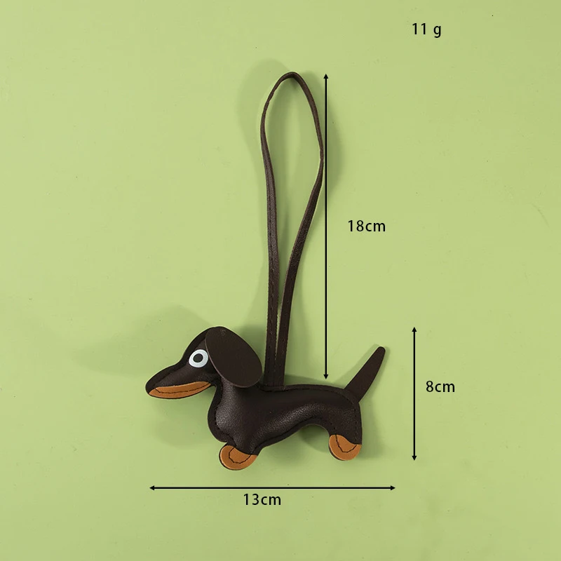 クラシックで可愛い子犬のバッグペンダントキーホルダー、ファッショナブルなPUレザーダックスフントキーリング、バッグアクセサリー卸売