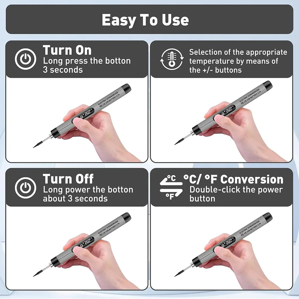 C200 USB Portable Electric Soldering Iron Kit Optional LED digital display Three Adjustable Temperature 300-420℃ Welding tools