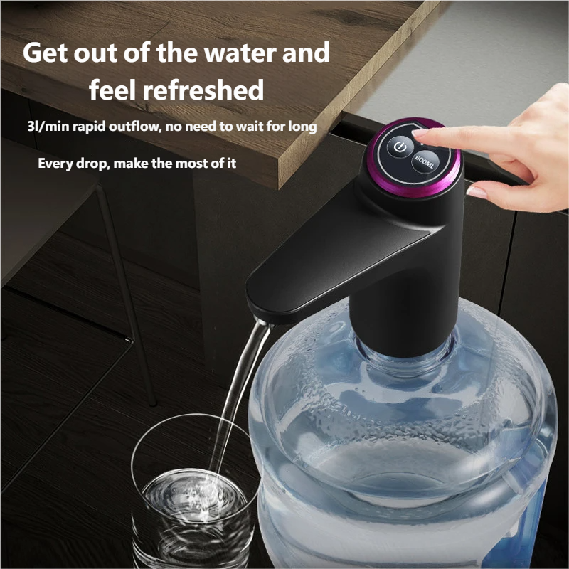 Automatic Water Press Household Barreled Water Electric Water Pump USB Rechargeable Mineral Water Pump Portable Water Dispenser