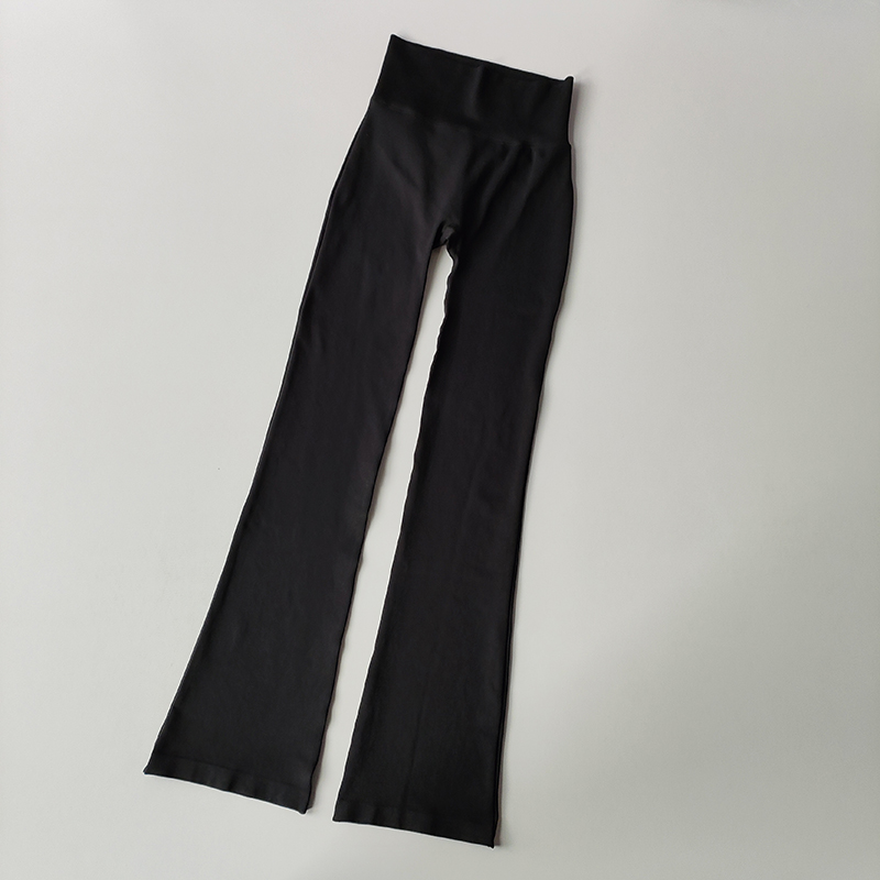 Compresión de cintura alta sin líneas incorrectas, Micro acampanado, ropa para Yoga al aire libre, pantalones elásticos sin costuras para Fitness, mallas de elevación