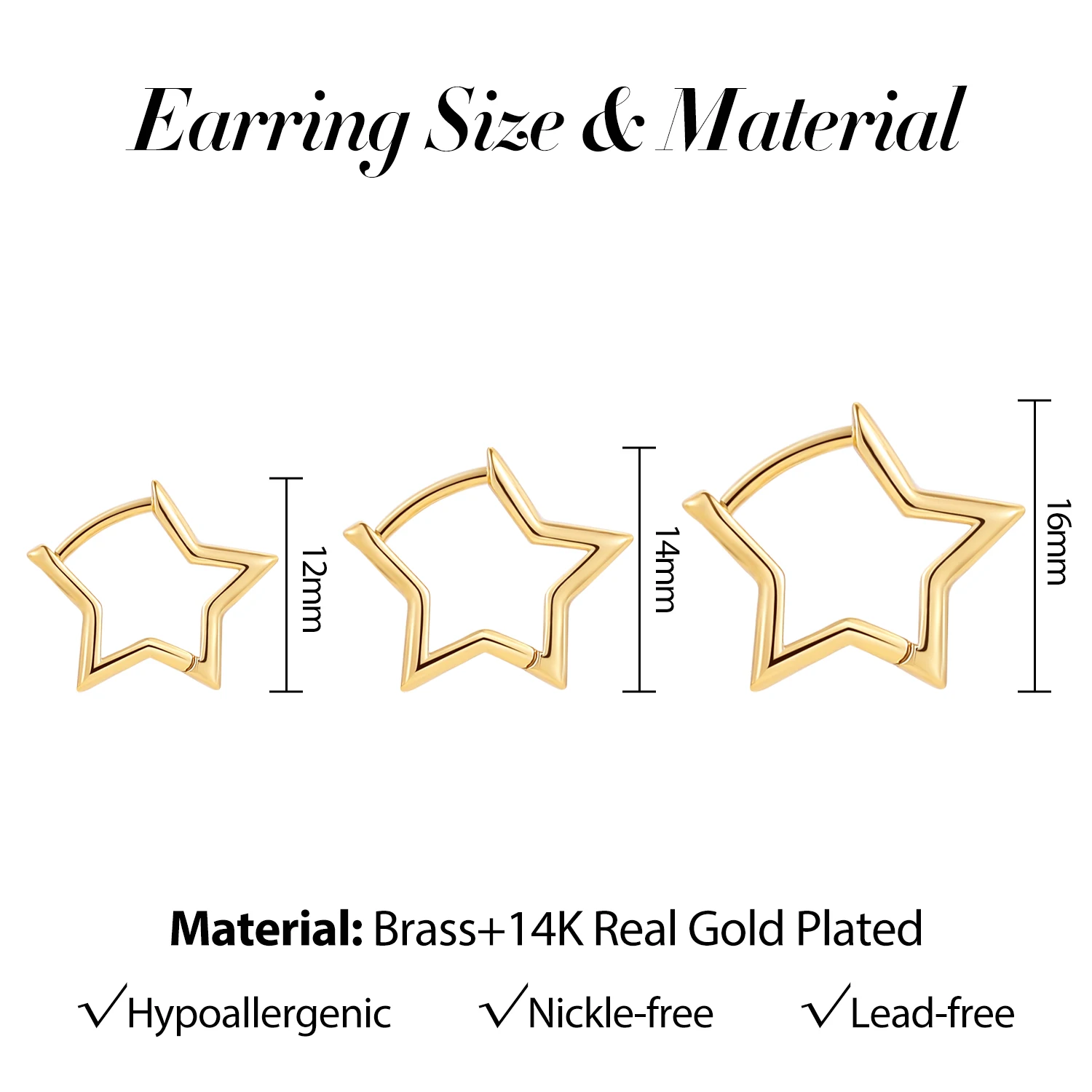Brincos de argola minimalistas em formato de estrela pequena, para mulheres, meninas, geométrico, cor dourada, oco, huggies, fivela de orelha, piercing, joia, presente