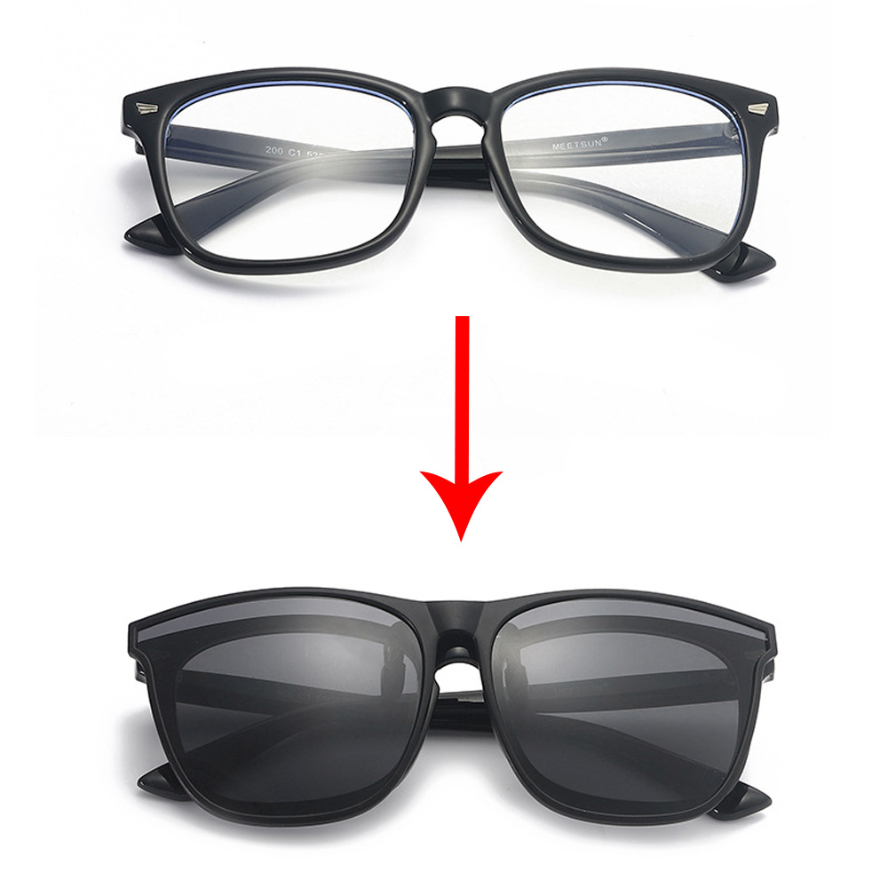 Gafas de sol con Clip para hombre y mujer, lentes de sol polarizadas que cambian de Color, fotocromáticas, Vintage, con Clip, visión nocturna, para conducir