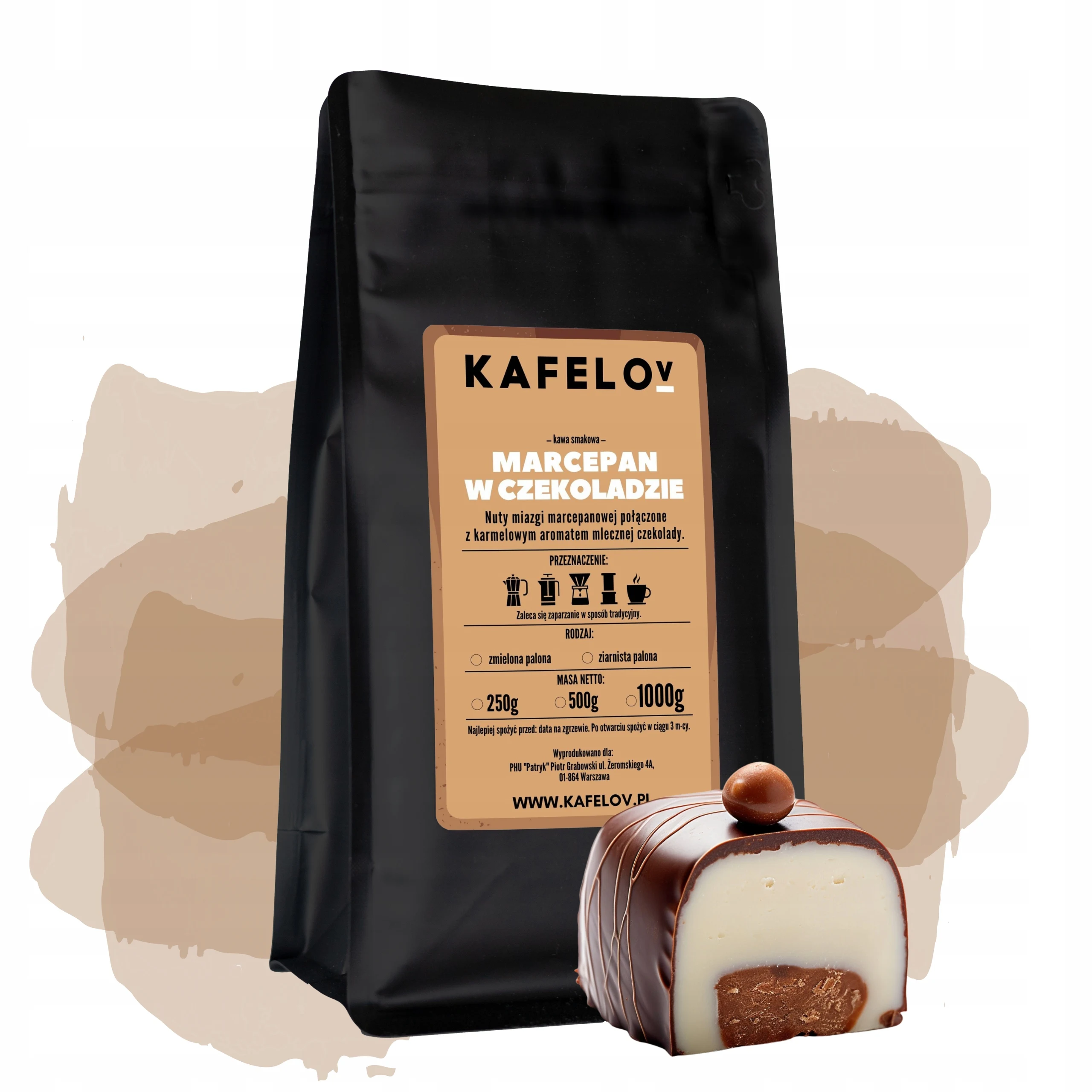 Kawa Kafelov MARCEPAN W CZEKOLADZIE 250g mielona