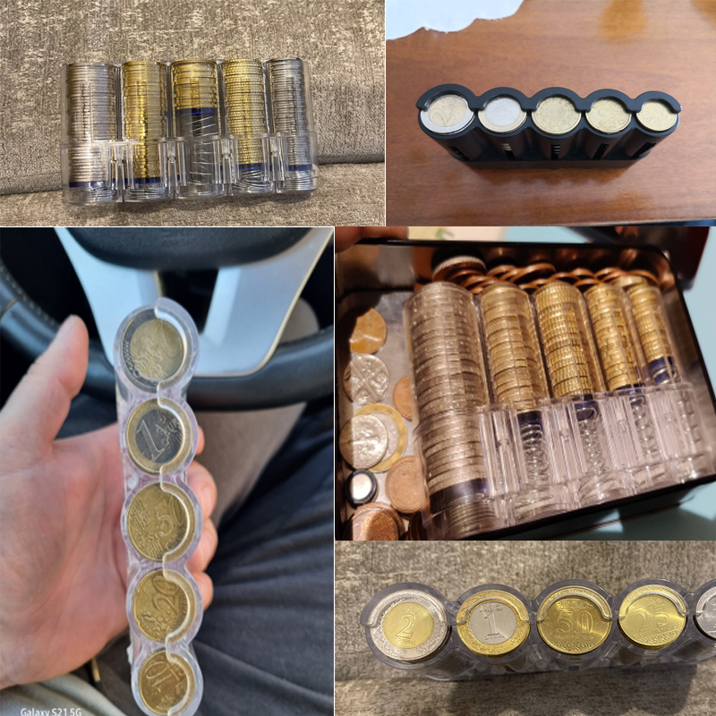 Neuer tragbarer Euro-Münzhalter mit 5 Fächern, versteckter, sicherer Münzsammler, Gürteltasche, Bargeld, Quittung, Taille, Geldbörse, Kellnerfahrer