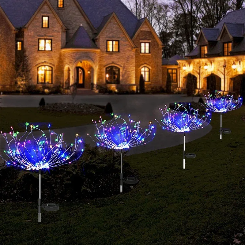 Solar LED Firework Fairy Lights Outdoor Garden Decoration Pathway Patio Yard Party Christmas Wedding Decor Lawn Light