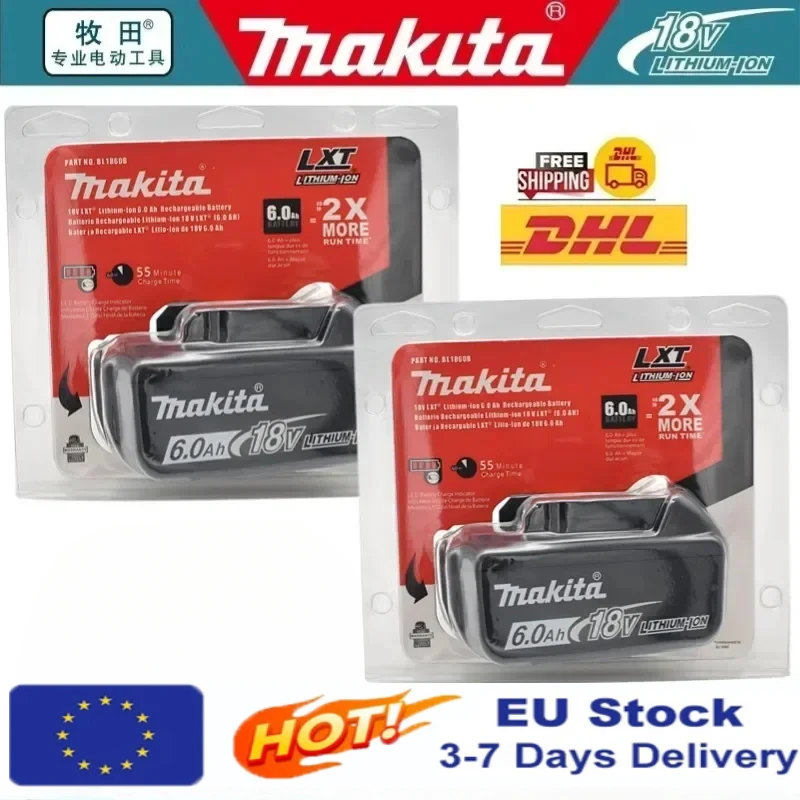 Batería Original Makita 6Ah 18V para Makita BL1830B BL1850B BL1850 BL1840 BL1860 batería de litio de repuesto