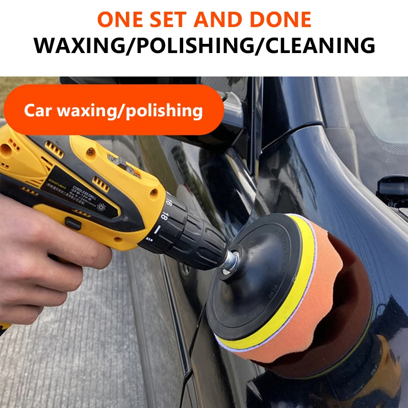SEAMETAL 6 ชิ้นแผ่นขัดรถยนต์แผ่นฟองน้ํา Pads Kit Auto Detailing Waxing ภาษาโปลิชคําเครื่องบัฟเฟอร์ฟองน้ําลบรอยขีดข่วน Wax Pads