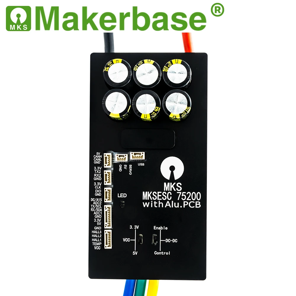 Makerbase VESC 75200 V2 84V 200A de alta corriente con PCB de aluminio basado en VESC para Robot de lucha de lámina electrónica tabla de surf Robot AGV