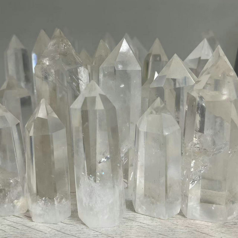 1 peça cristal de quartzo natural brasileiro cristal branco ornamentos de cristal de cura de cristal brasileiro