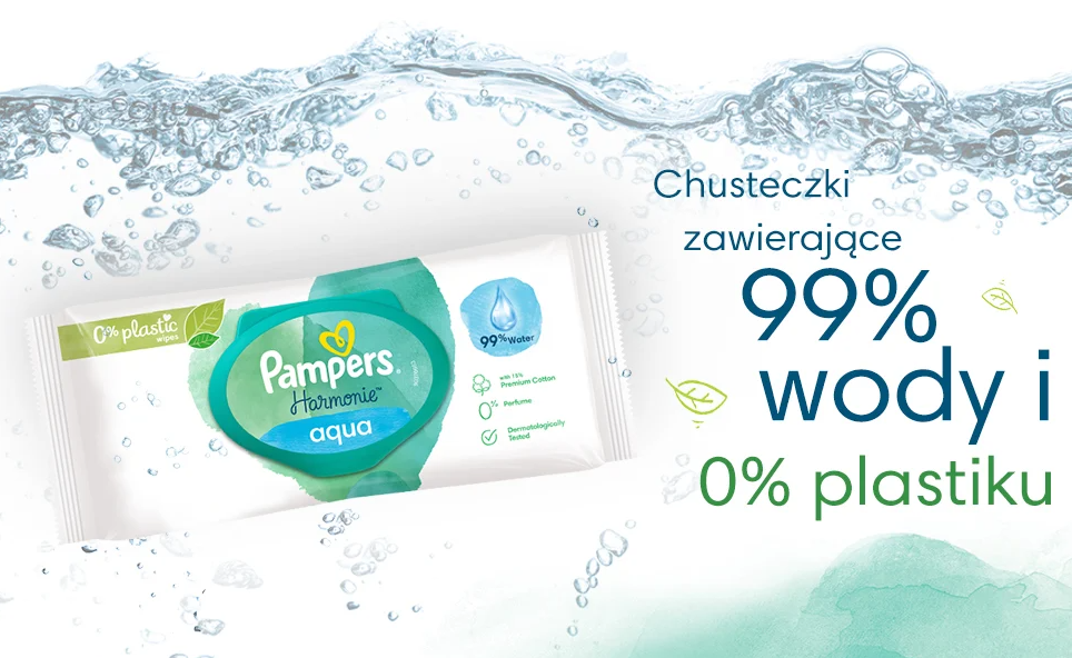 PAMPERS Harmonie AQUA Chusteczki nawilżane dla dzieci op. 15x48 szt