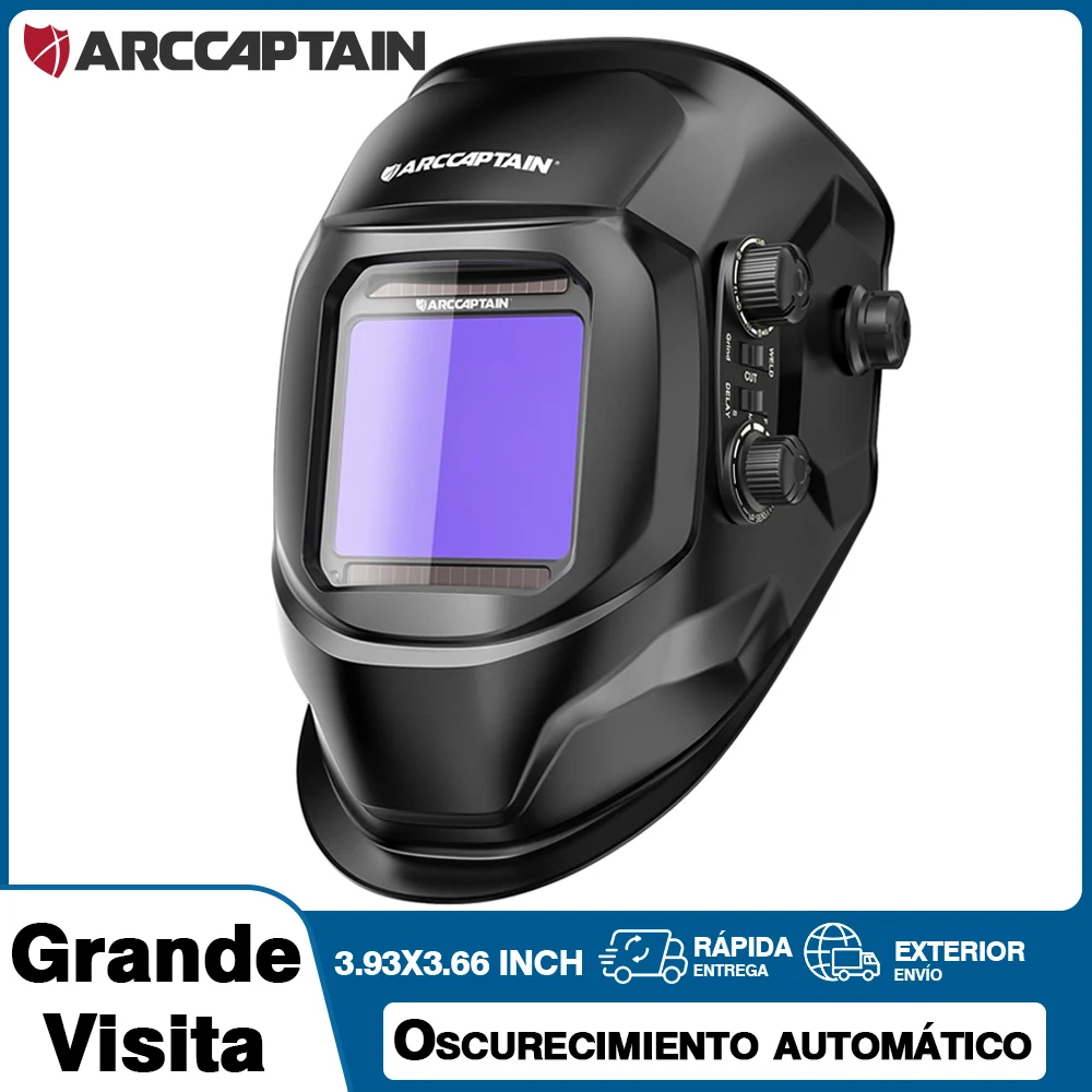 Casco de soldadura ARCCAPTAIN, máscara de soldadura con oscurecimiento automático, 4 sensores, alimentada por energía de células solares para soldador de arco MIG TIG, chemises masculч mascul mascul mascul