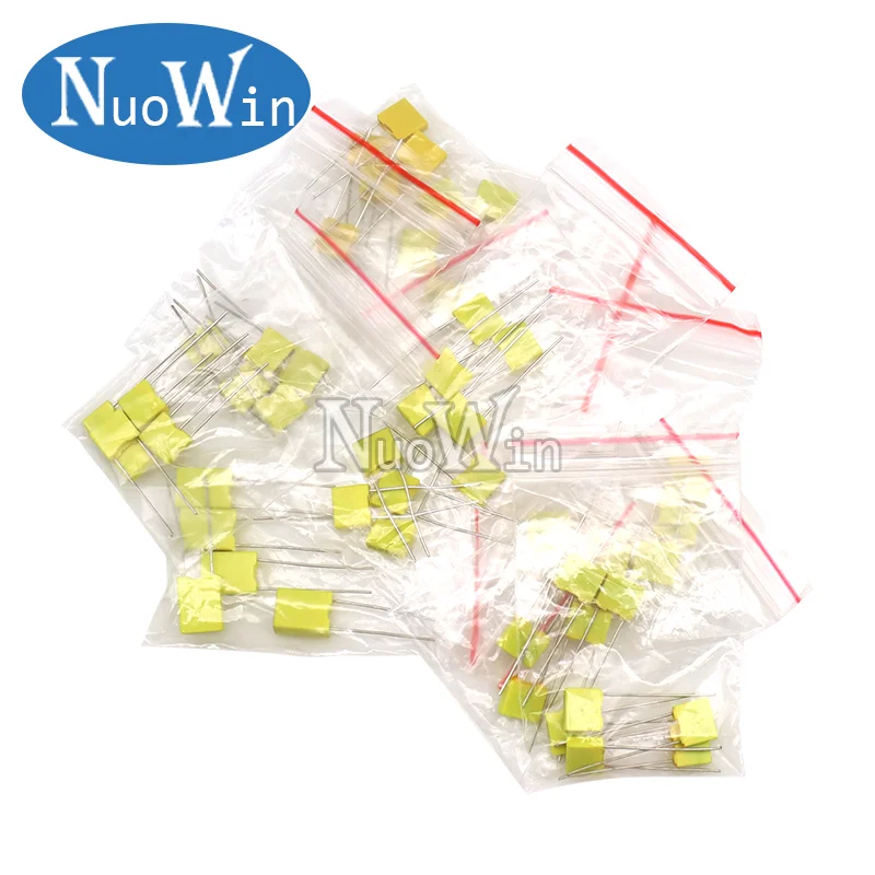 50 unids/lote Kit de condensadores de corrección 10 valores cada uno 5 uds 100V 102J 152J 332J 472J 103J 333J 473J 104J 224J 474J