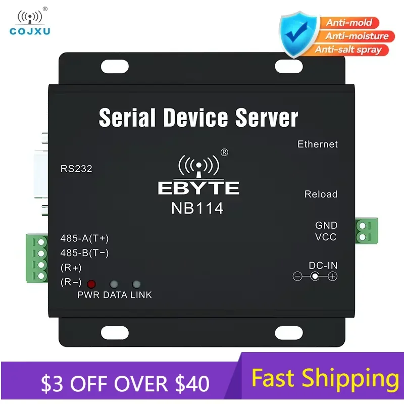UART Sang Ethernet Nối Tiếp Máy Chủ RS485 RS422 RS232 RJ45 MQTT HTTP TCP RTU UDP PLC Cojxu NB114 Dài Khoảng Cách Modbus cửa Ngõ Modem