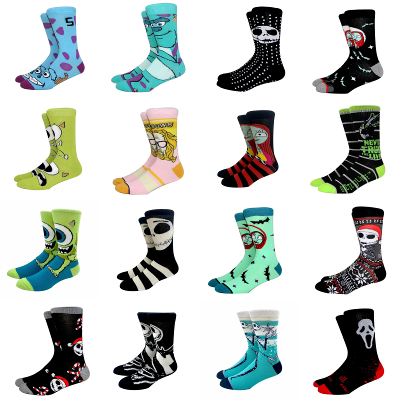 1 par de calcetines divertidos de Anime para hombres y mujeres, calcetines para Cosplay de Hip Hop, novedad de Halloween, calcetines para montar en monopatín, calcetines para mujer, talla 36-45